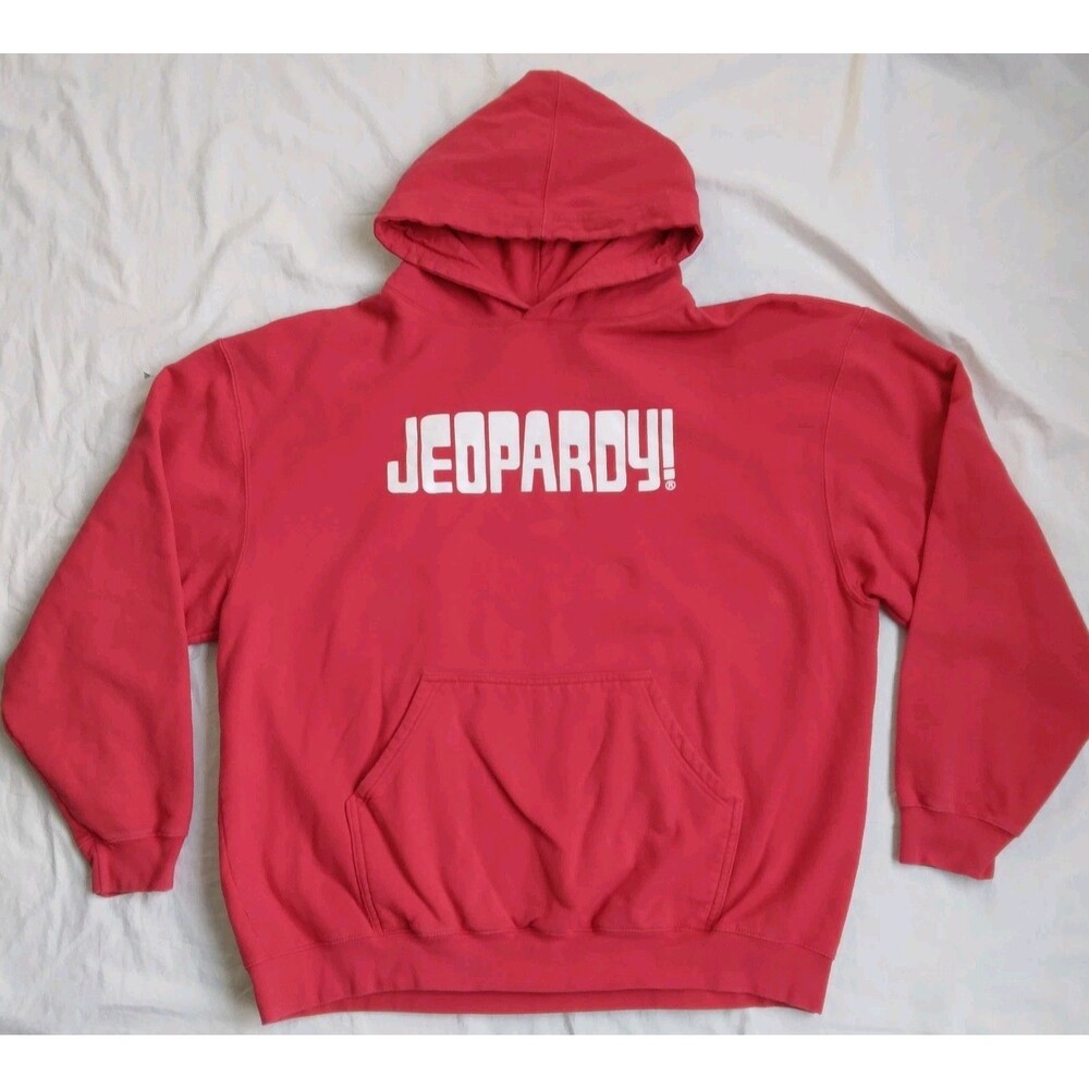 Jeopardy! Hoodie Sweatshirt Red Gameshow Men's XXL